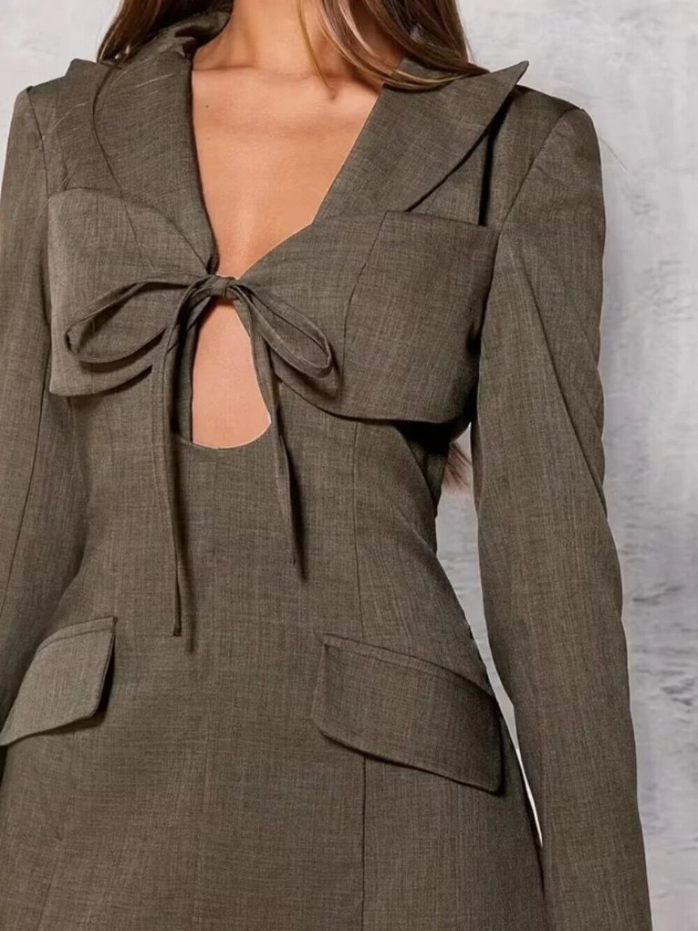 Bow Cutout Blazer Dress